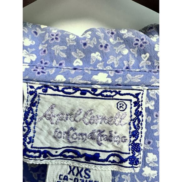 April Cornell Vintage 90s Purple Floral Maxi Dress Womens Small Back Tie Grunge - Picture 9 of 13